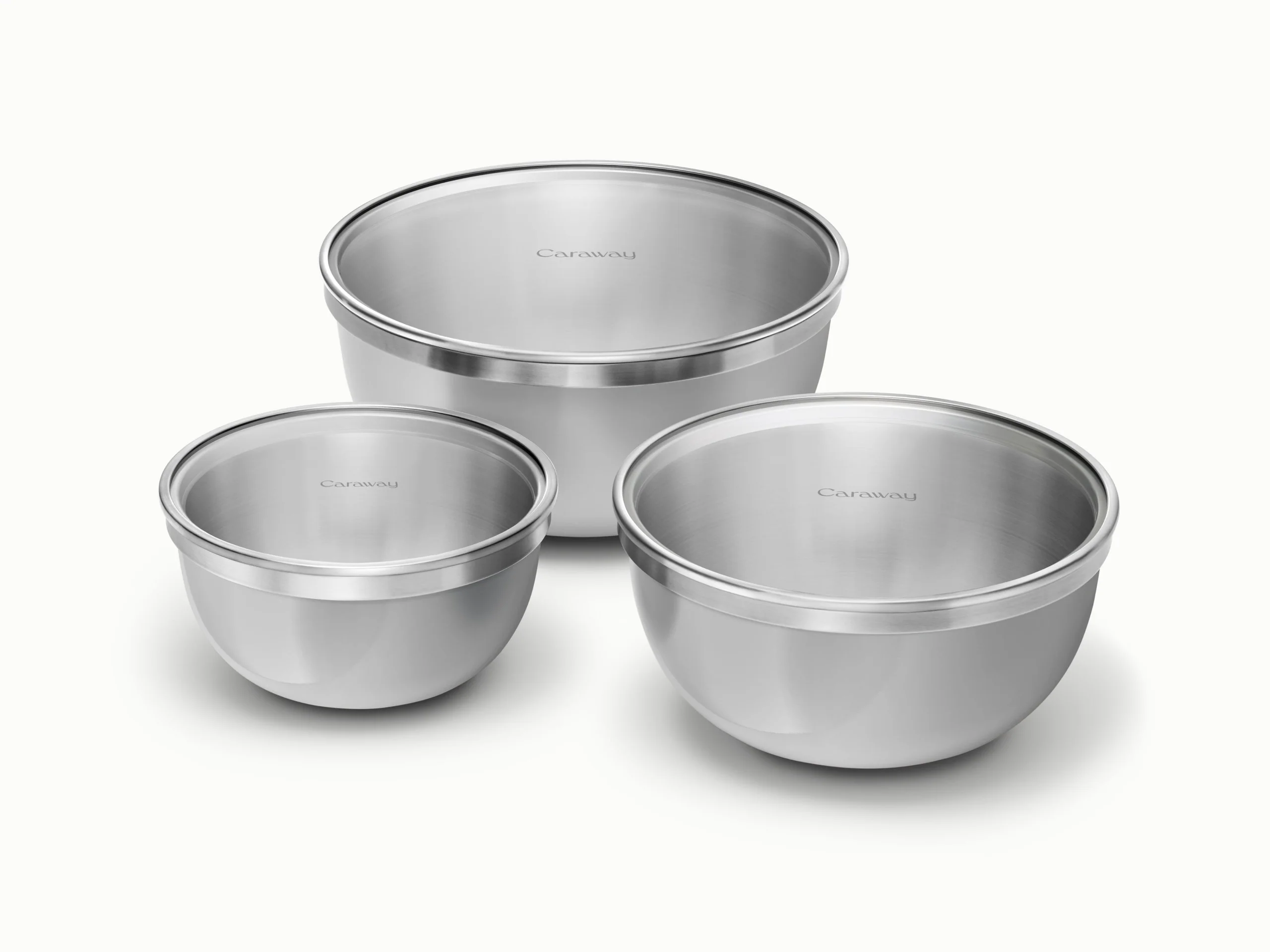 2 qt、4 qt及6 qt攪拌碗套裝連玻璃蓋