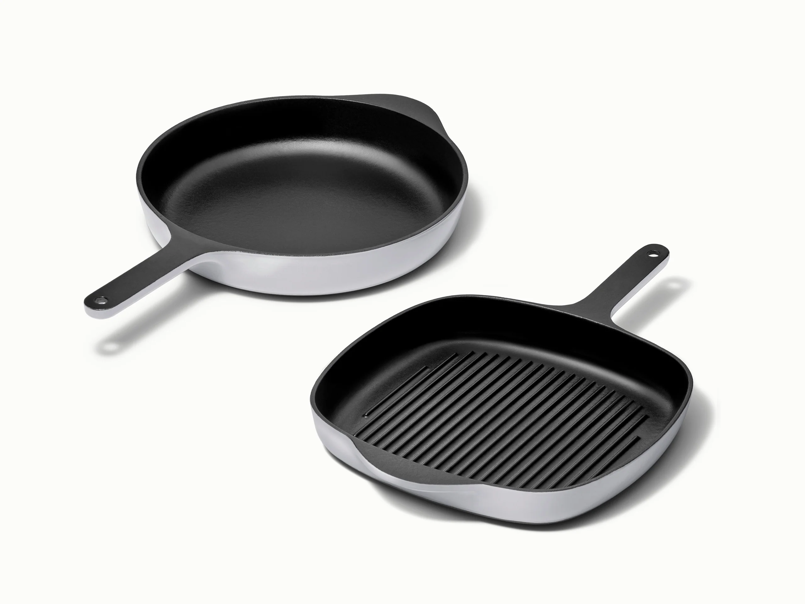 Cast Iron Skillet and Grill Pan Duo for Searing and Grilling