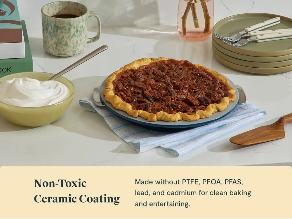 9 Inch Pie Pan with Flat Rim and Aluminized Steel Core
