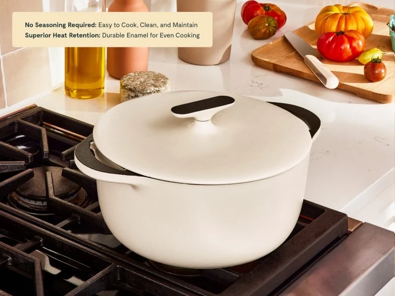 Pentola in ghisa smaltata 6,5 qt con coperchio piatto