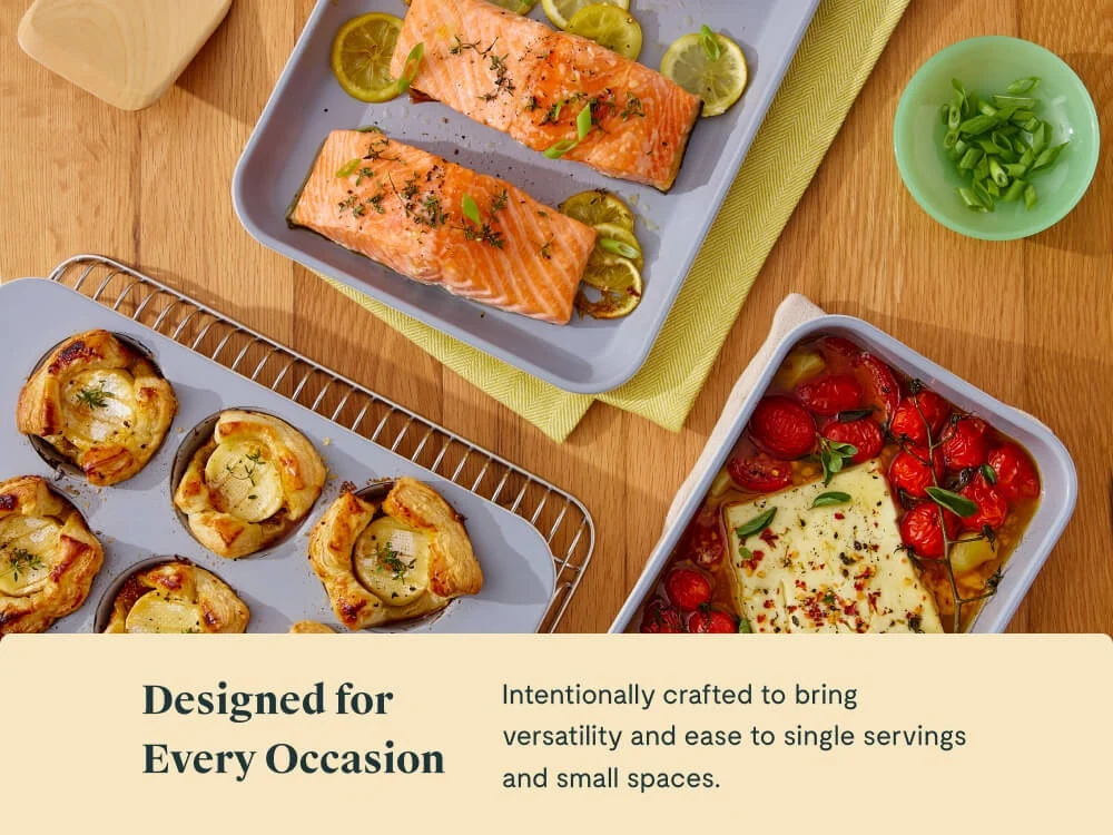 Mini Bakeware Set with Nonstick Ceramic Coating and Storage
