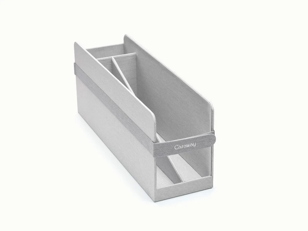 2-Slot Bakeware Organizer with Magnetic Clasp for Loaf and Square Pans