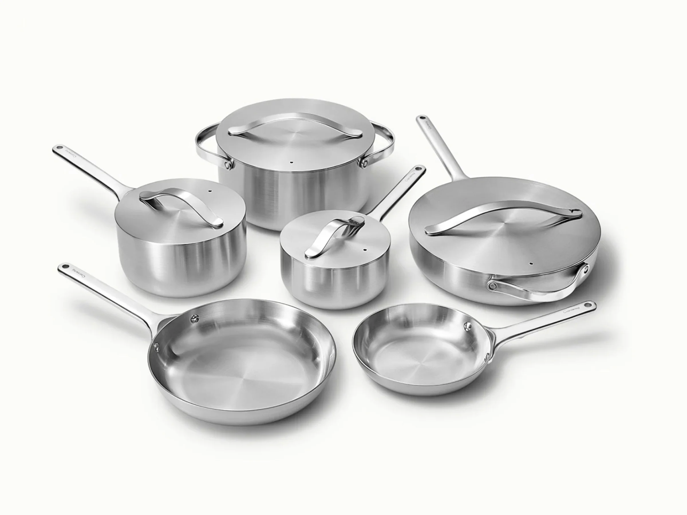 Caraway Stainless Steel Deluxe Cookware Set for Safe Everyday Cooking
