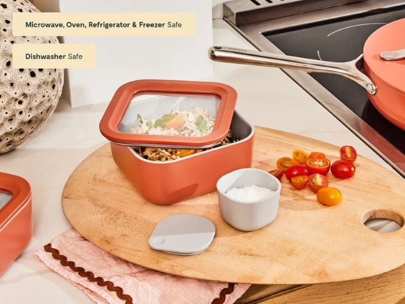 Small BPA-Free Ceramic-Coated Glass Storage Container