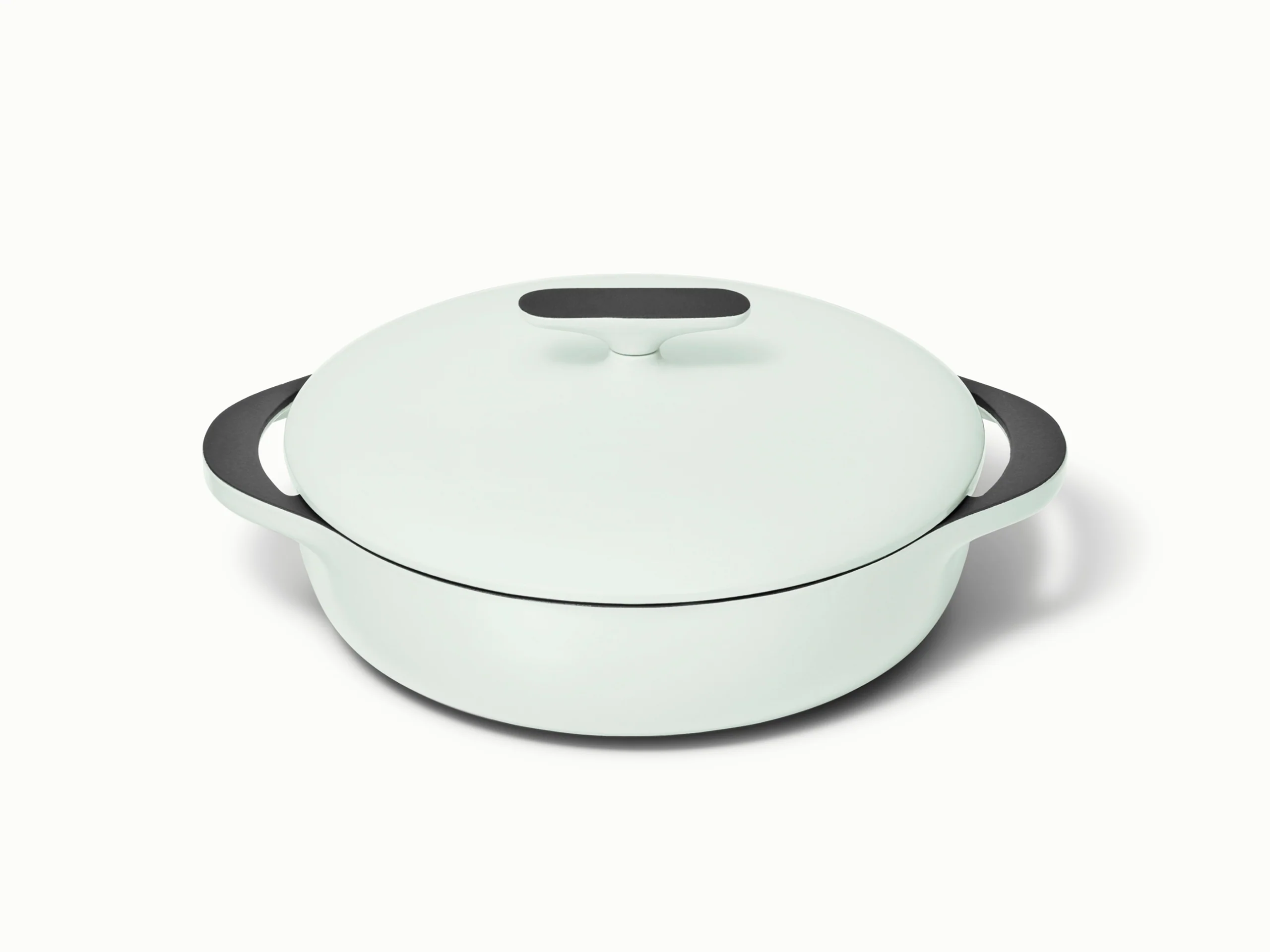Panela de Ferro Fundido Esmaltado de 3.5 qt com Tampa para Estufar e Assar
