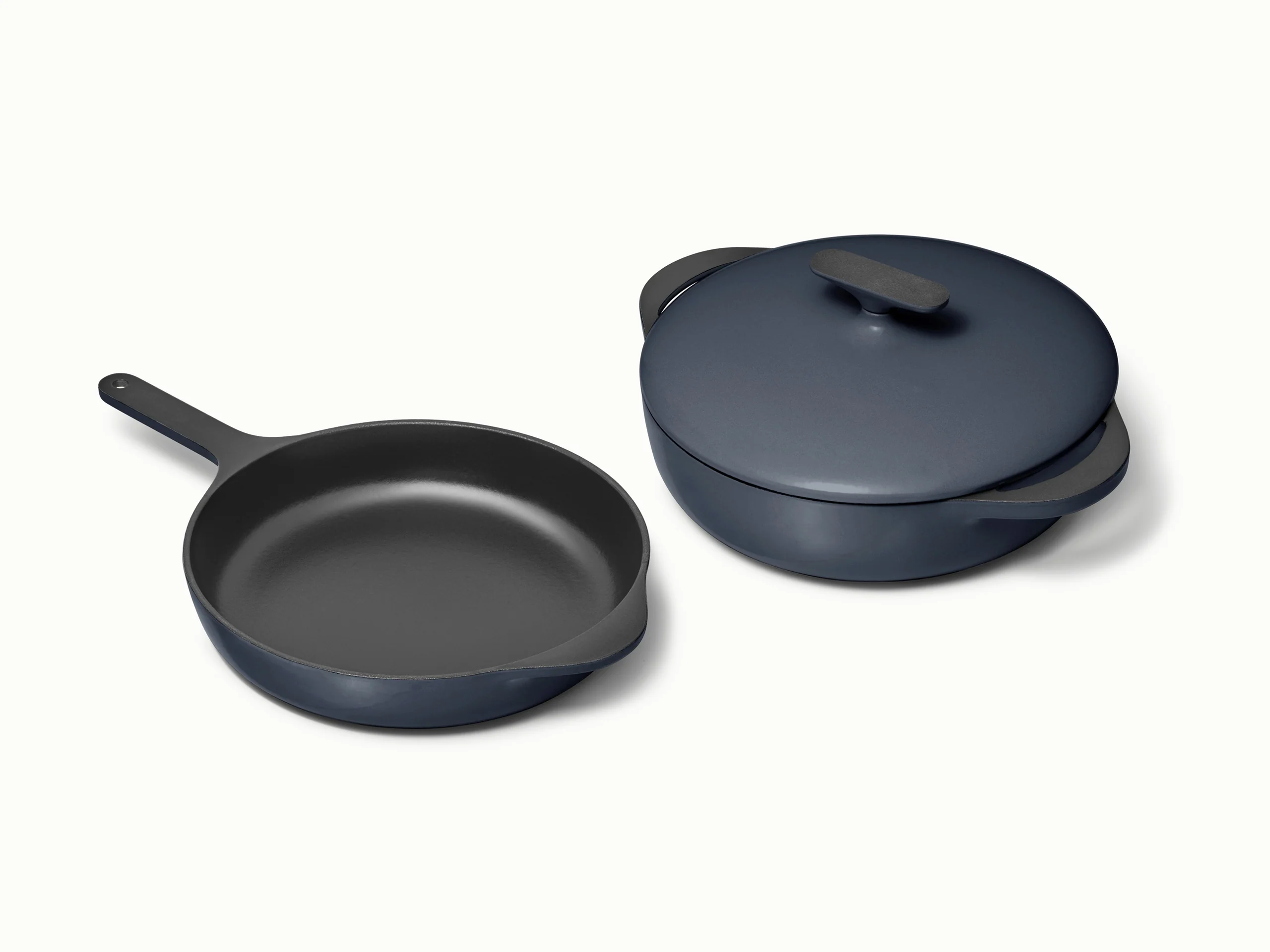 Cast Iron Skillet and Braiser Duo for Searing and Slow Braises