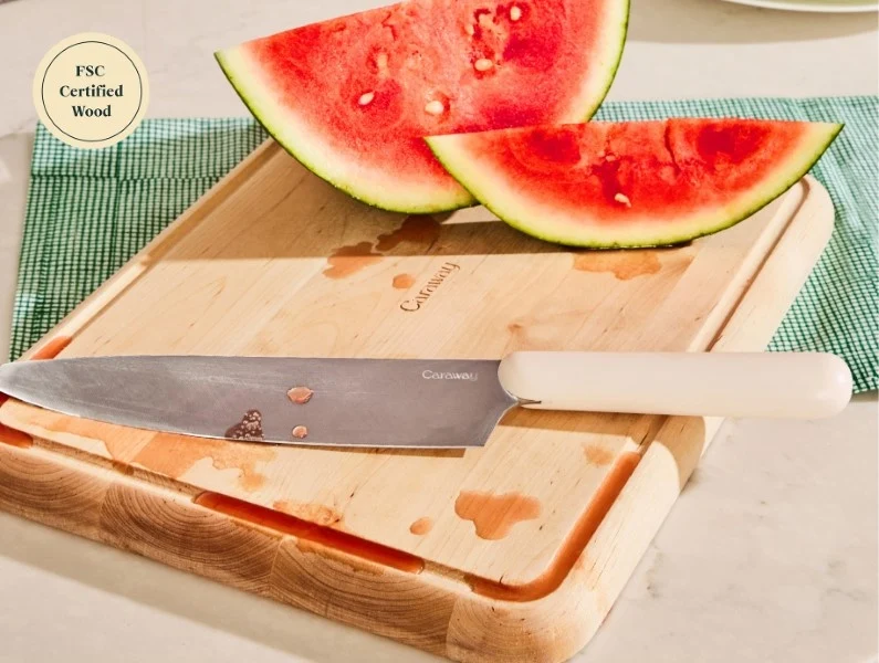 Prep and Boards Set with Wooden Utensils, Cutting Boards and Knives