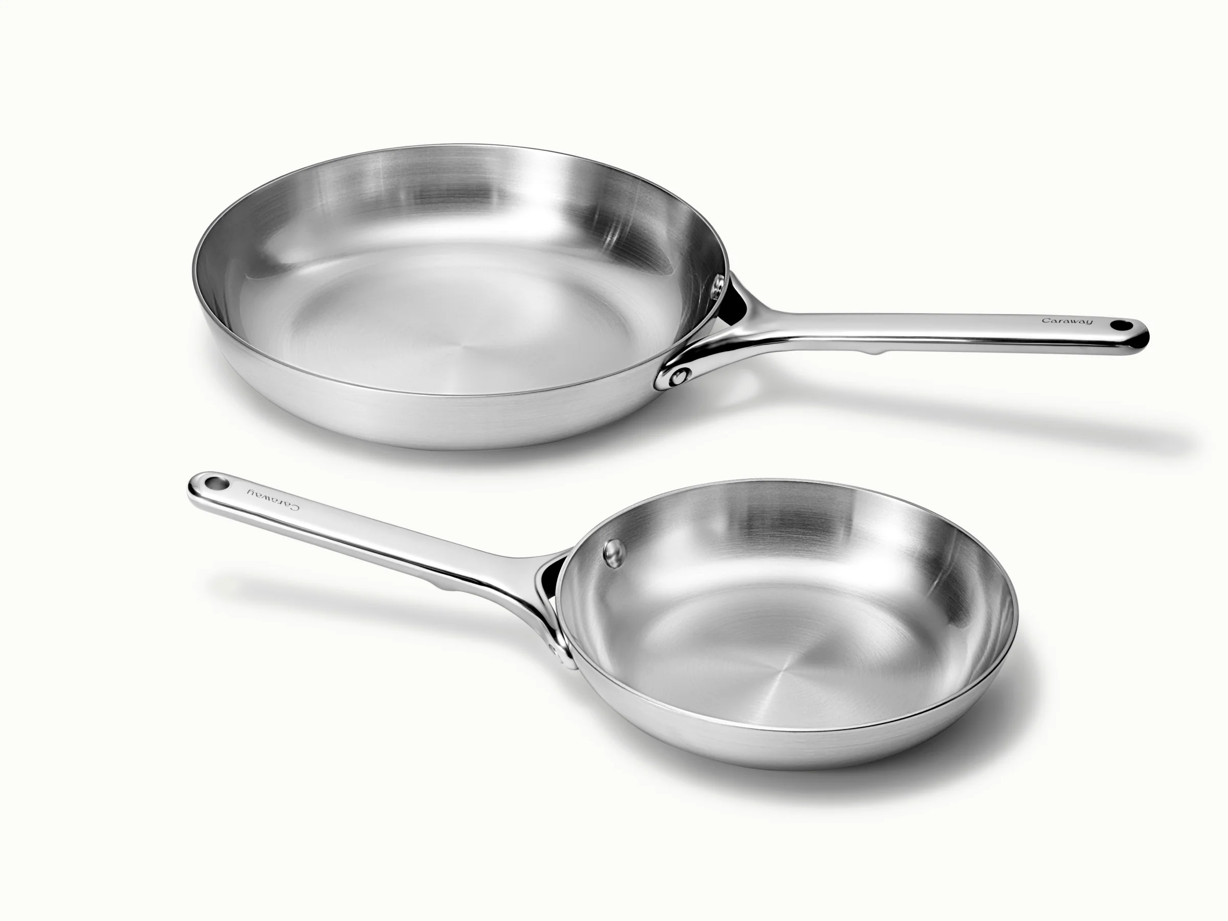 Stainless Steel Fry Pan Duo Bundle with 5-Ply Fully Clad Steel