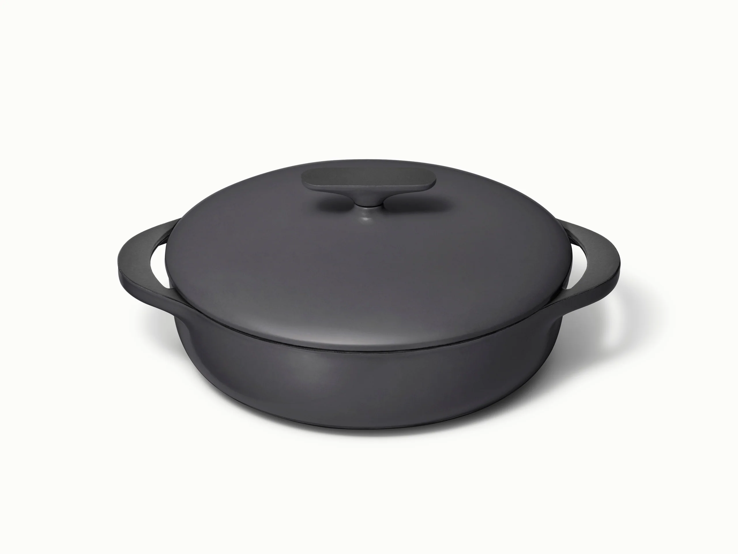 3.5 qt Enameled Cast Iron Braiser with Lid for Braising and Roasting