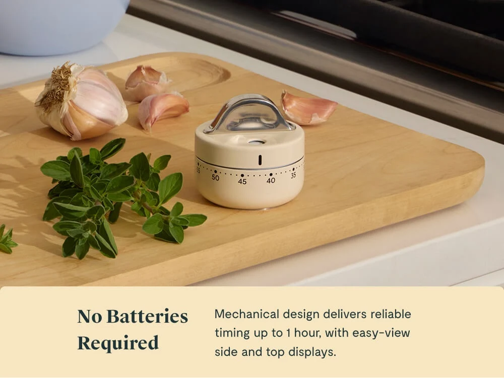 Mechanical Kitchen Timer with Stainless Steel Body and Dual Displays
