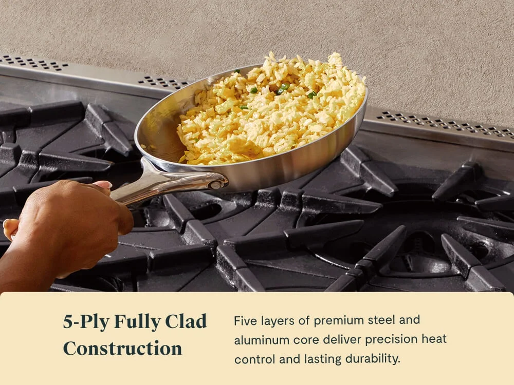 8″ Stainless Steel Mini Fry Pan with 5-Ply Body
