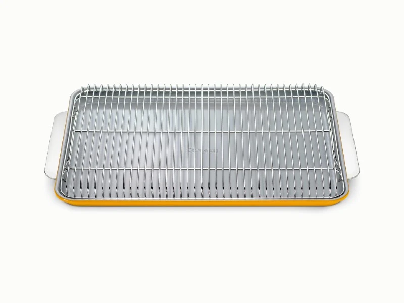 Baking and Cooling Duo: Sheet Pan Paired with a Cooling Rack
