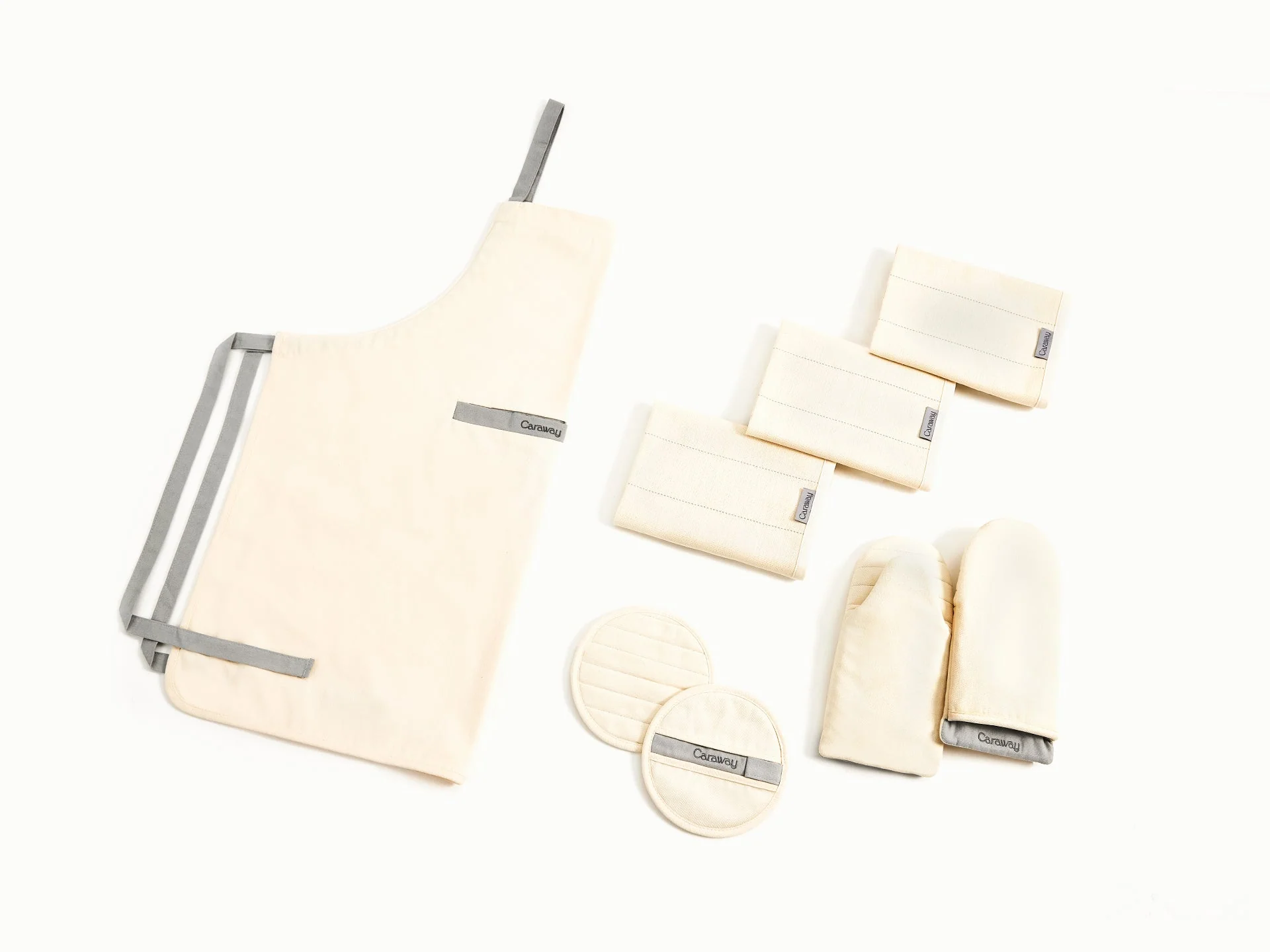 Caraway Kitchen Linens Set with Organic Cotton Tea Towels and Apron