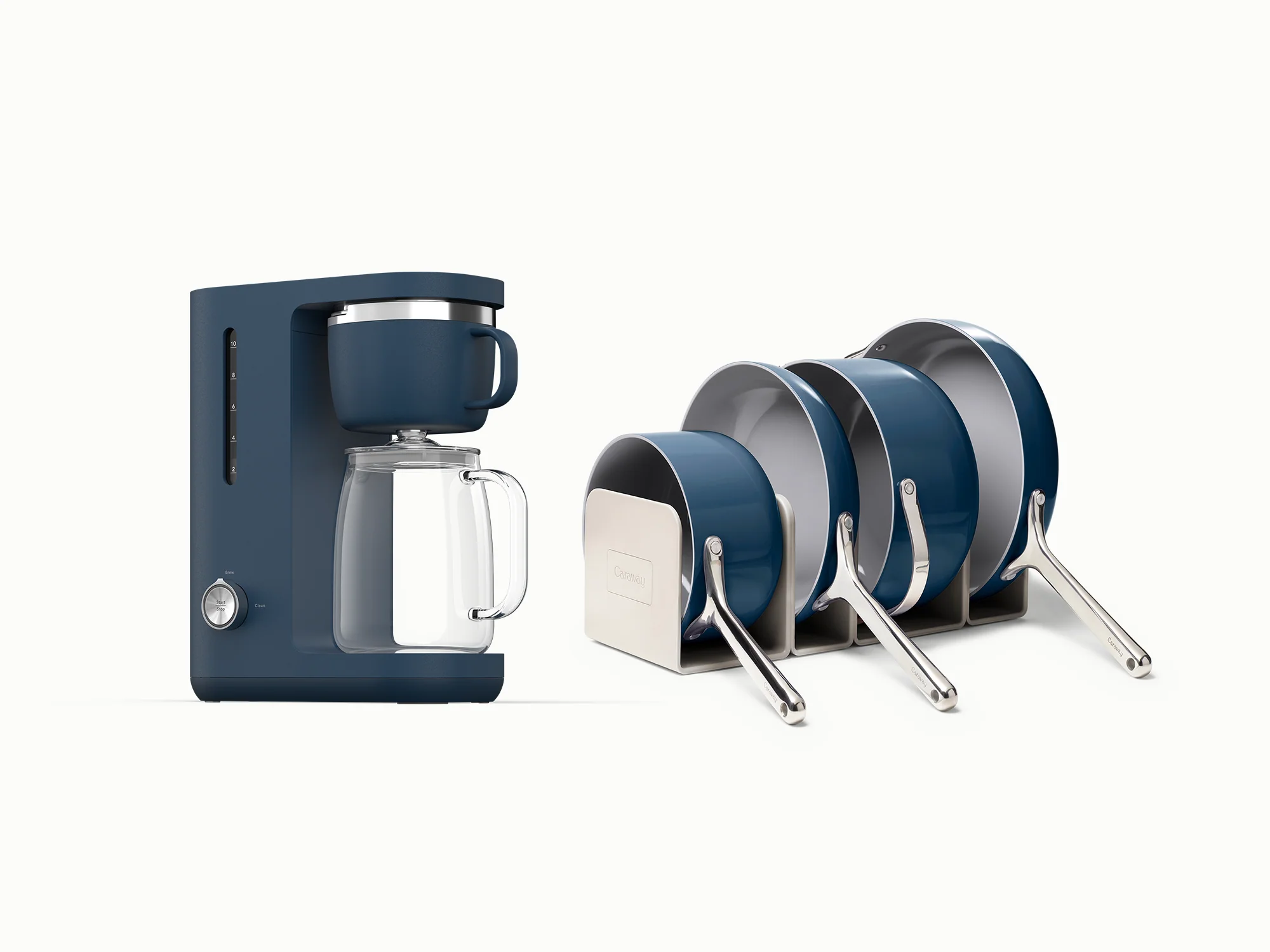 Coffee & Cookware Bundle: 10-Cup Coffee Maker and Ceramic-Coated Cookware Set