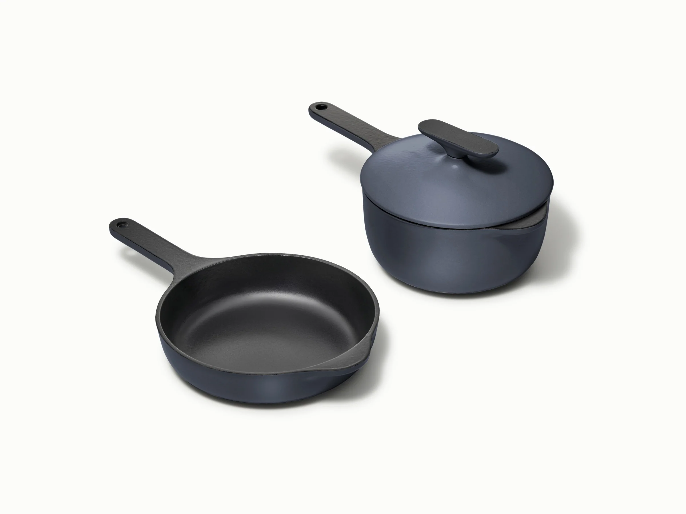 Mini Duo in ghisa smaltata con padella e pentolino