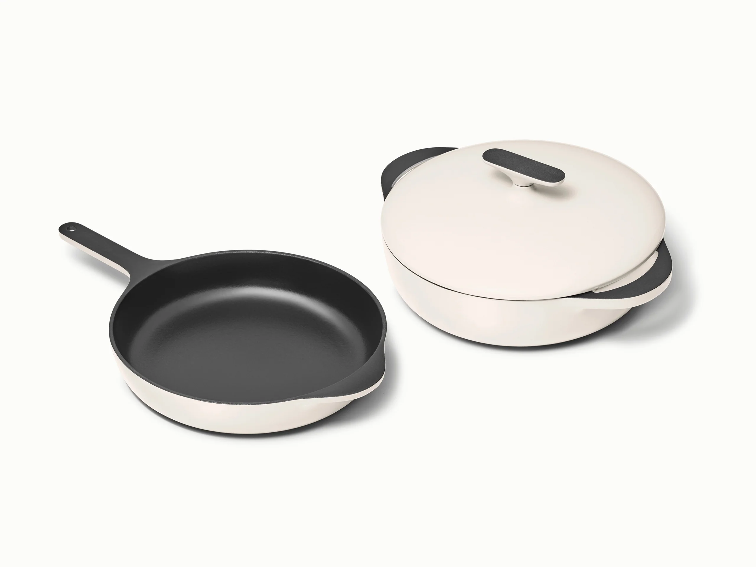 Cast Iron Skillet and Braiser Duo for Searing and Slow Braises