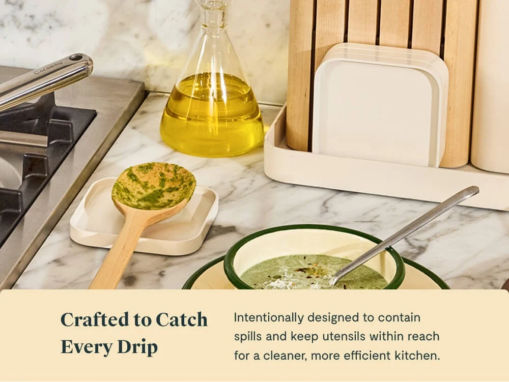 4 Inch Spoon Rest Set of 2 with Non-Slip Silicone
