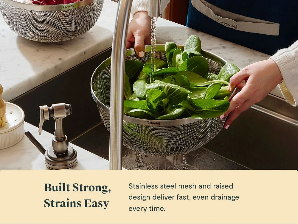 Stainless Steel Strainer Set for Everyday Kitchen Straining Tasks