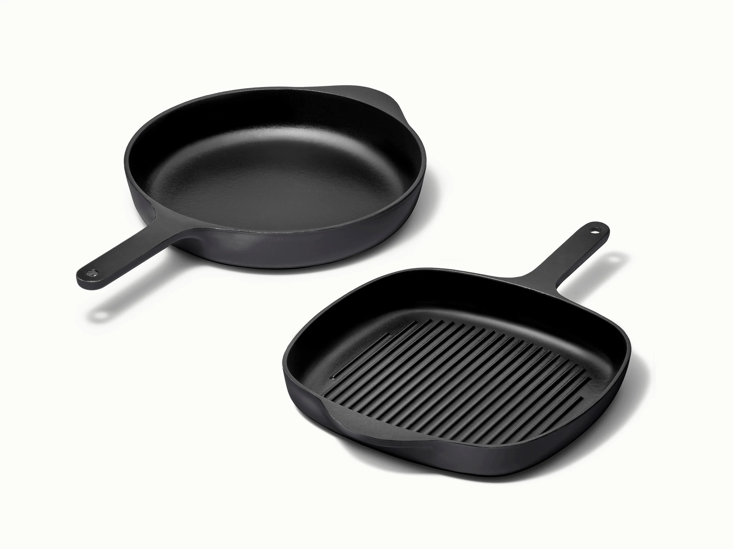 Cast Iron Skillet and Grill Pan Duo for Searing and Grilling