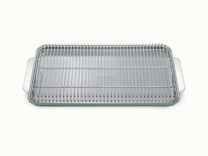 Baking and Cooling Duo: Sheet Pan Paired with a Cooling Rack