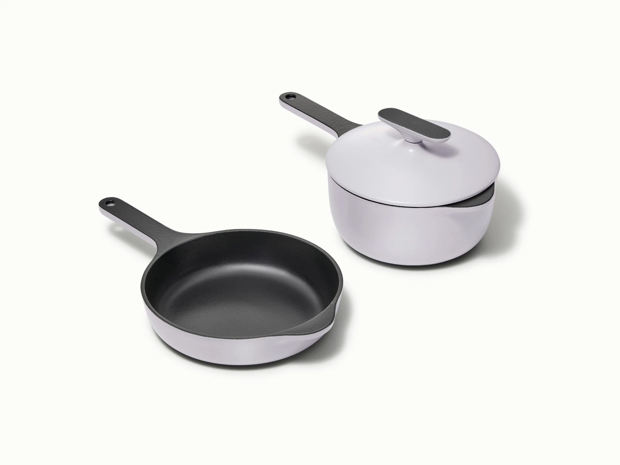 Mini Duo in ghisa smaltata con padella e pentolino
