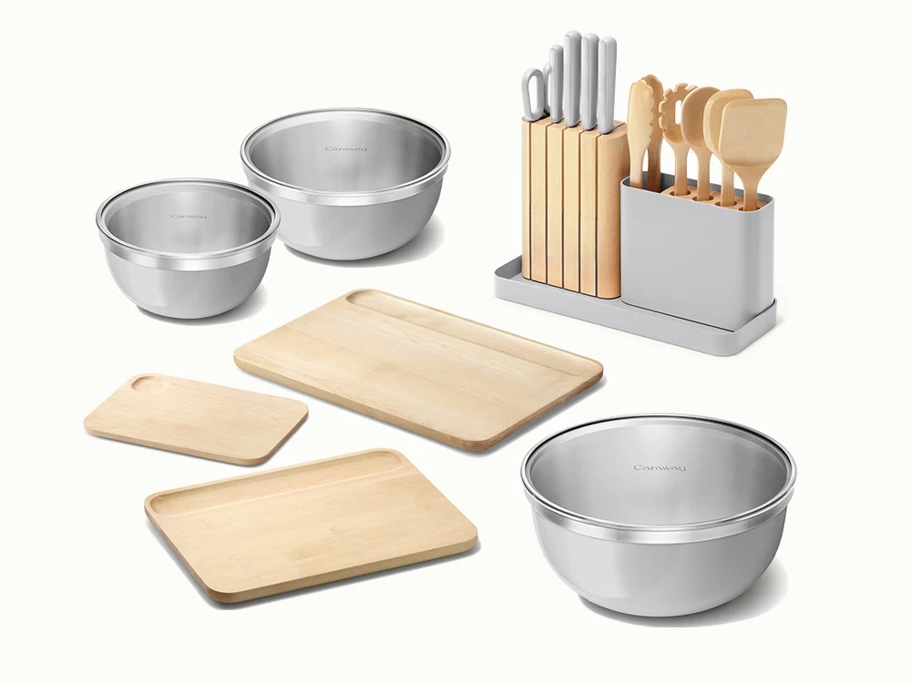 Complete Kitchen Prep Set Ceramic Cookware Bundle with Storage