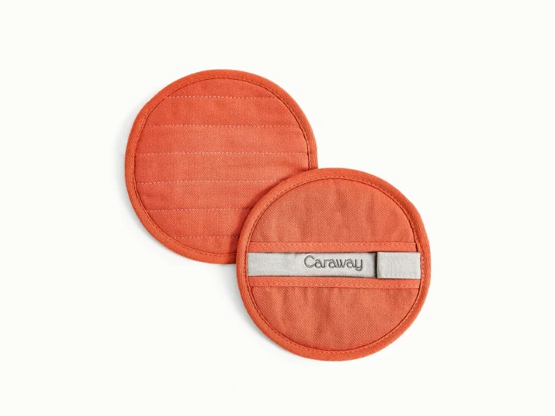 Two-Piece Round Pot Holders with Double-Layer Heat-Resistant Weave