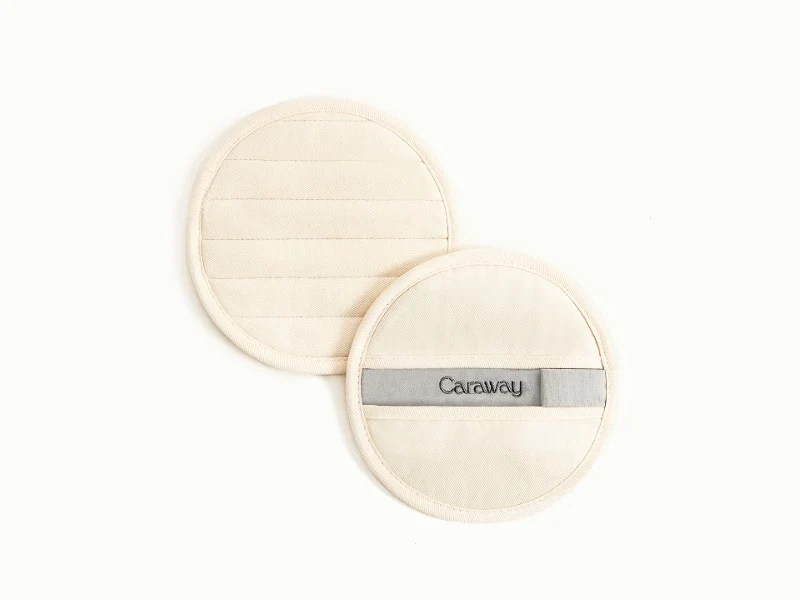 Two-Piece Round Pot Holders with Double-Layer Heat-Resistant Weave