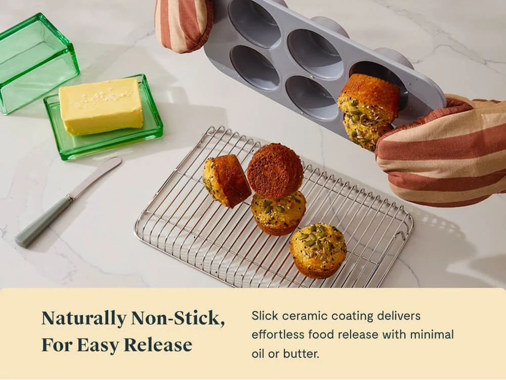 Forma de Muffins 6 Cavidades com Revestimento Antiaderente Cerâmico