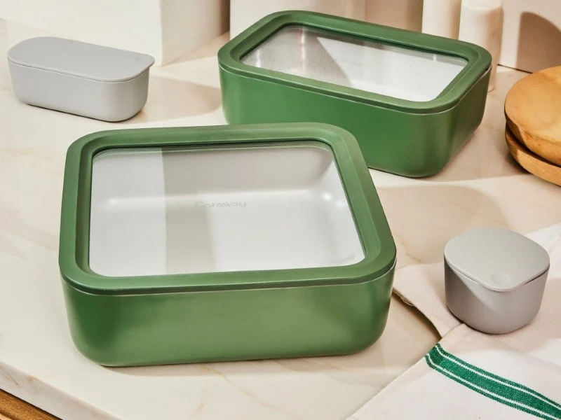 Trio de boîtes de conservation en verre Carawayhome avec revêtement céramique sans BPA