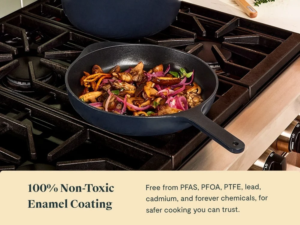 Enameled Cast Iron Skillet Duo for Searing, Sautéing and Baking