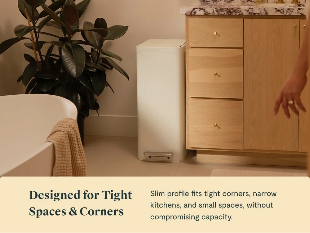 45L Slim Step Trash Can with Quiet-Close Lid