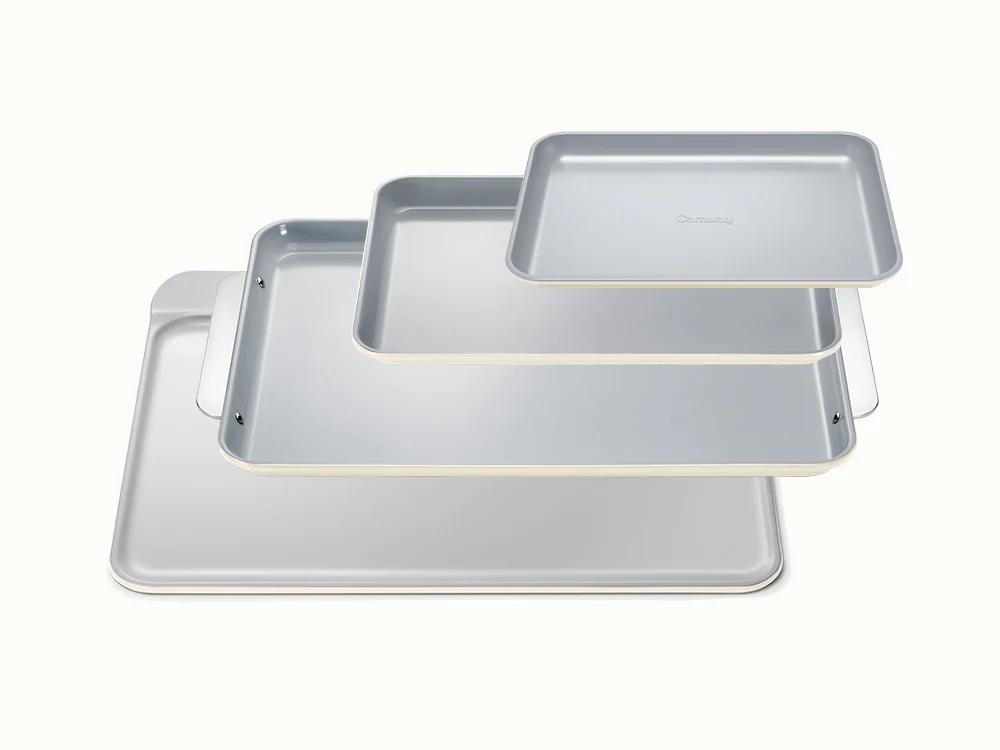 Complete Baking Sheet Bundle with Four Flat Pans in Assorted Shapes