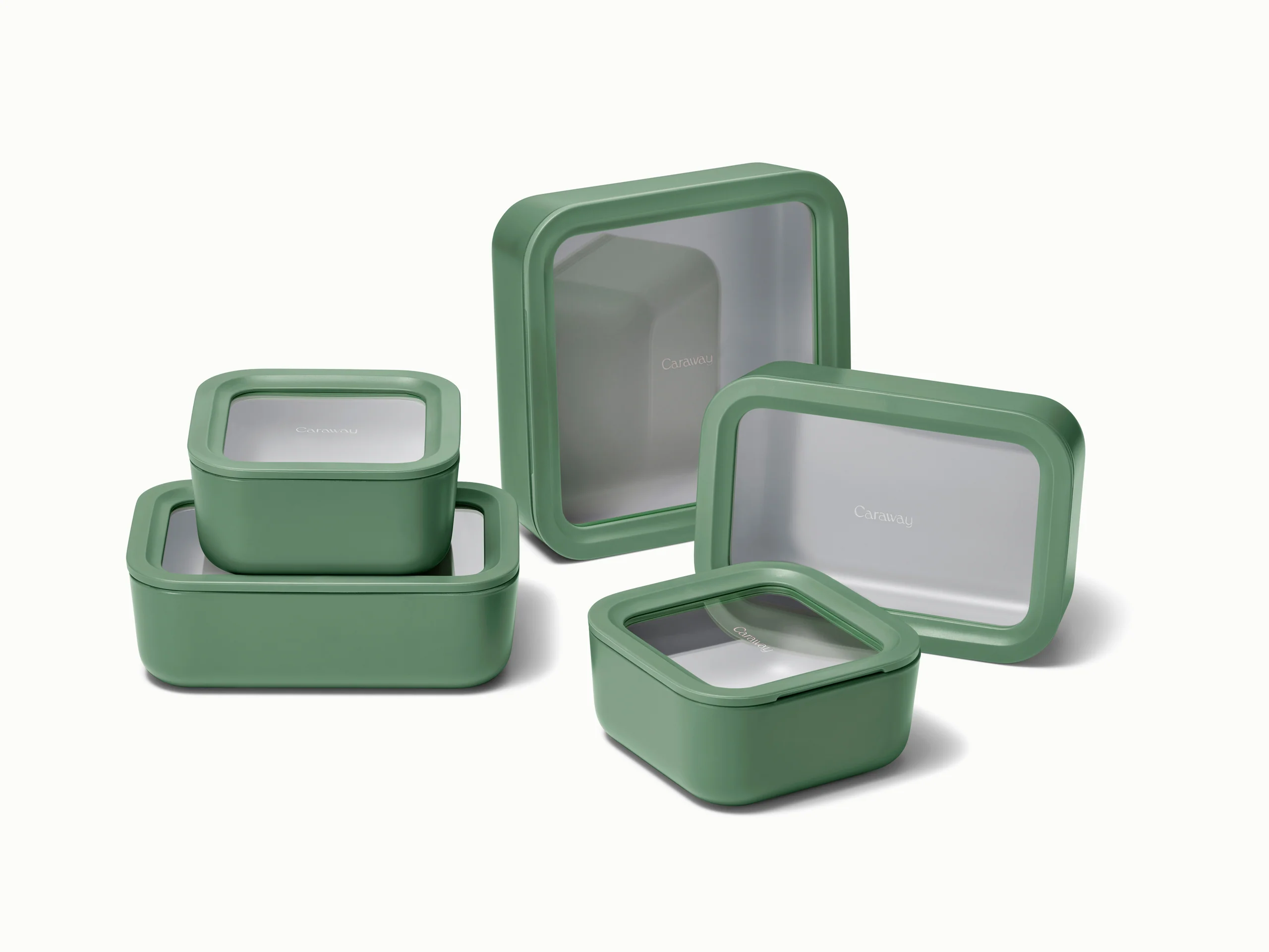 Conjunto 12 Peças de Armazenamento de Alimentos em Vidro com Revestimento Cerâmico Carawayhome