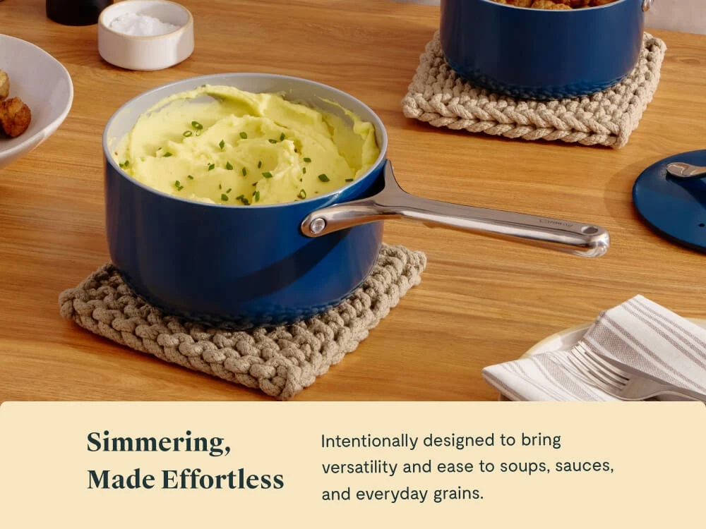 3-Quart Ceramic Non-Toxic Sauce Pan for Healthy Cooking