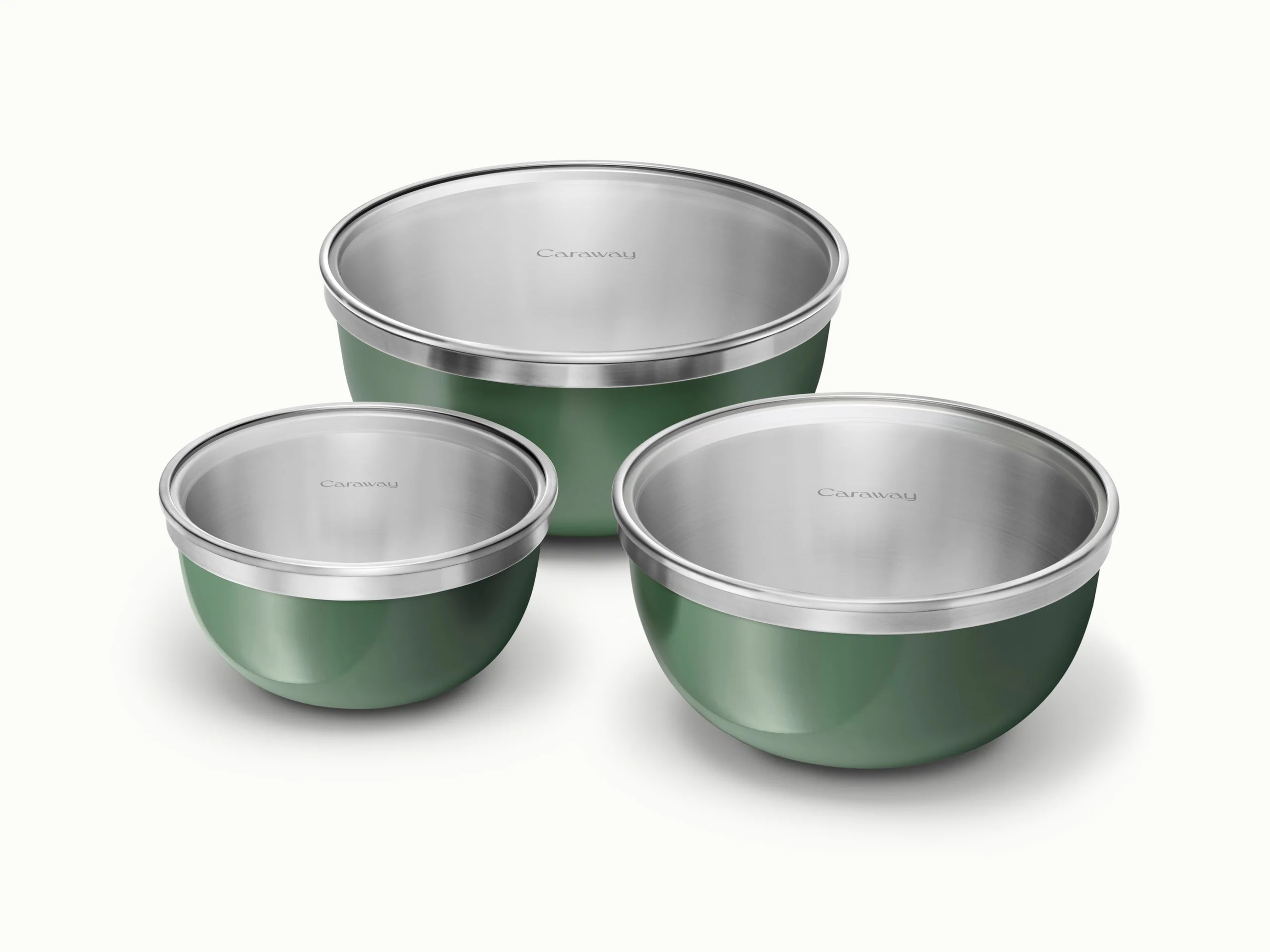 2 qt、4 qt及6 qt攪拌碗套裝連玻璃蓋