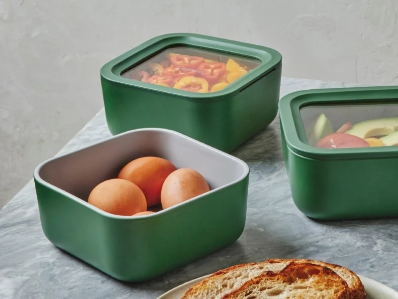 Small BPA-Free Ceramic-Coated Glass Storage Container