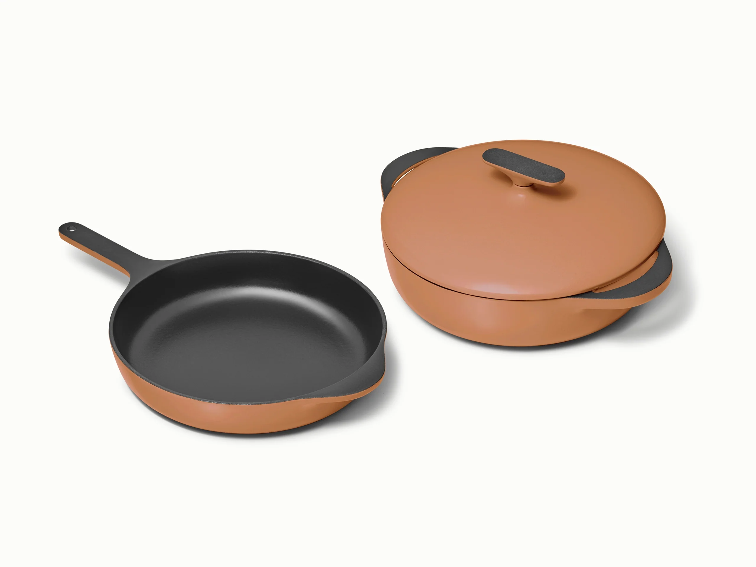 Cast Iron Skillet and Braiser Duo for Searing and Slow Braises