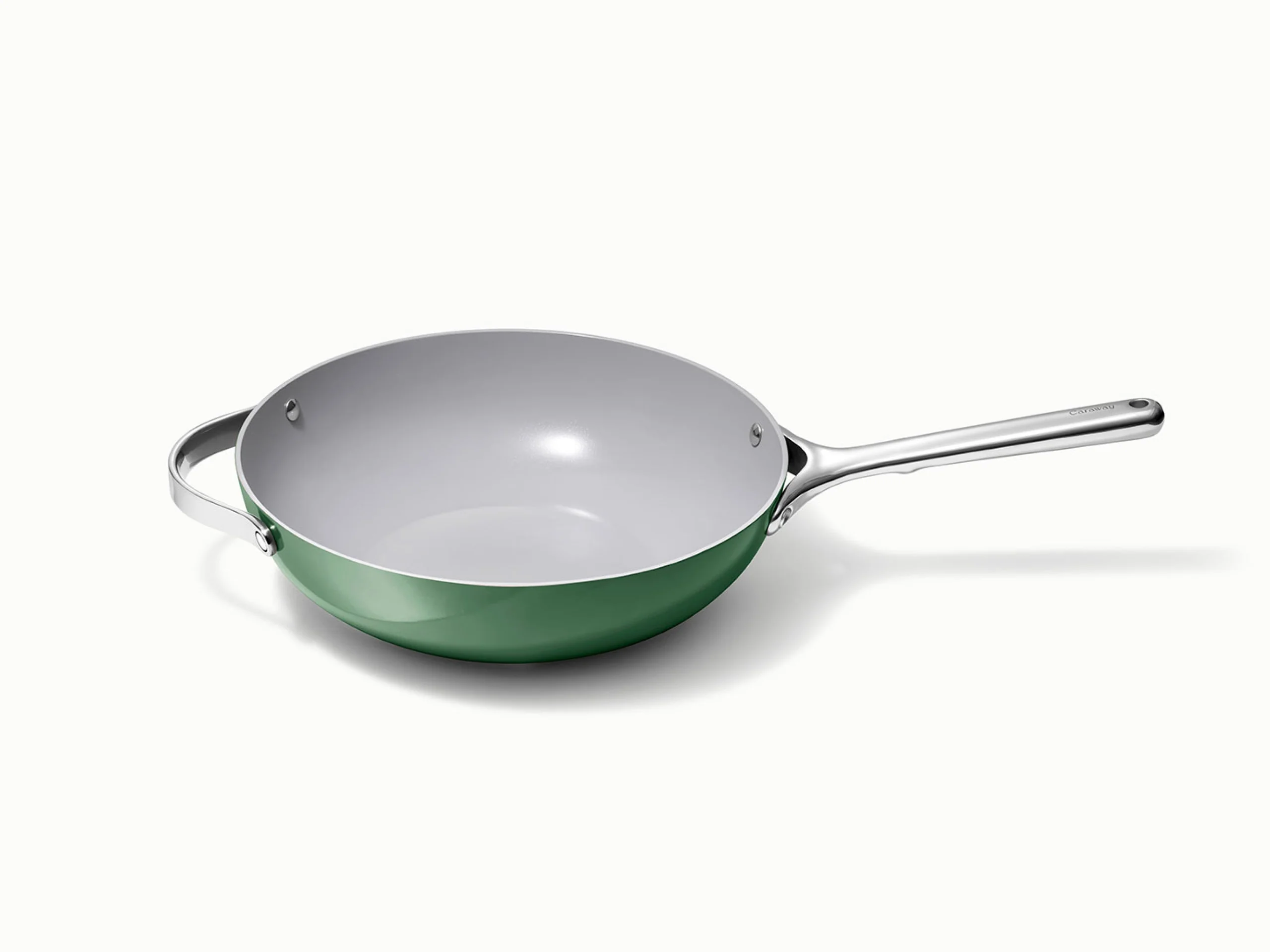 Carawayhome Ceramic Stir Fry Pan with High Sloped Walls