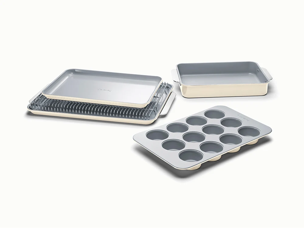 Carawayhome 6-Piece Half Bakeware Set, Ceramic-Coated and Non-Stick